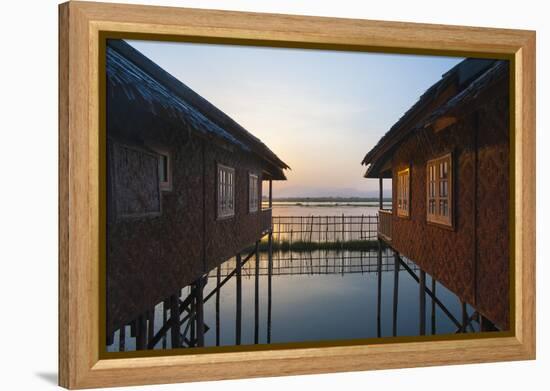 Houses and entire villages built on stilts on Inle Lake, Myanmar (Burma), Asia-Alex Treadway-Framed Premier Image Canvas