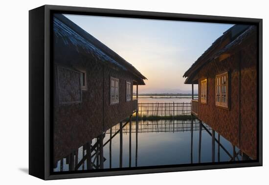 Houses and entire villages built on stilts on Inle Lake, Myanmar (Burma), Asia-Alex Treadway-Framed Premier Image Canvas