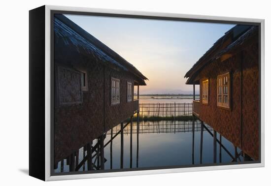 Houses and entire villages built on stilts on Inle Lake, Myanmar (Burma), Asia-Alex Treadway-Framed Premier Image Canvas