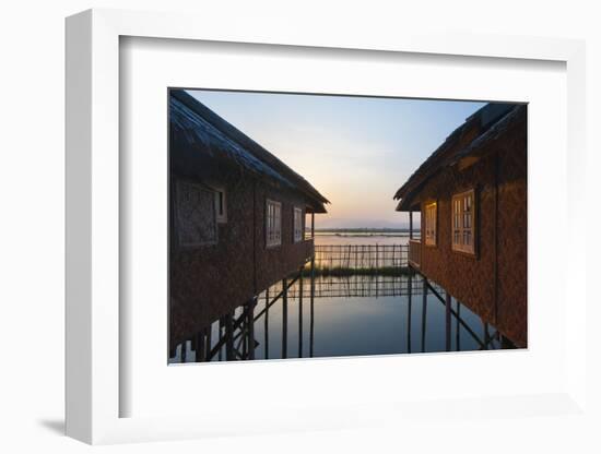 Houses and entire villages built on stilts on Inle Lake, Myanmar (Burma), Asia-Alex Treadway-Framed Photographic Print