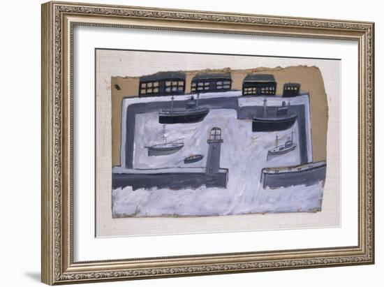 Houses and Ships-Alfred Wallis-Framed Giclee Print