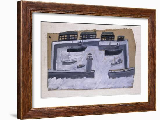 Houses and Ships-Alfred Wallis-Framed Giclee Print