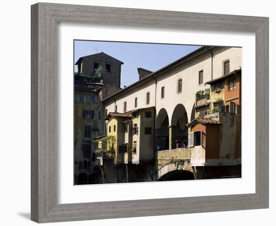 Houses and Shops on the Ponte Vecchio, Florence, Tuscany, Italy-Lousie Murray-Framed Photographic Print