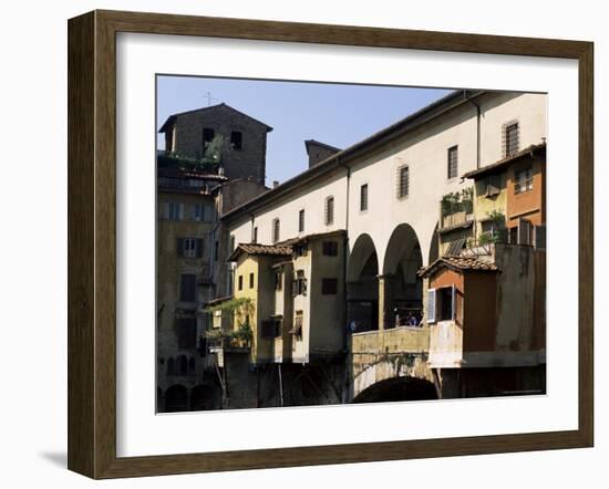 Houses and Shops on the Ponte Vecchio, Florence, Tuscany, Italy-Lousie Murray-Framed Photographic Print