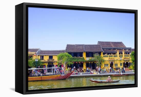 Houses and the river in the historic centre of Hoi An, UNESCO World Heritage Site, Quang Nam, Vietn-Alex Robinson-Framed Premier Image Canvas
