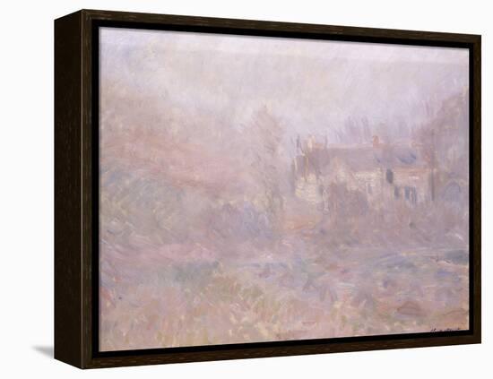 Houses at Falaise in the Fog, 1885-Claude Monet-Framed Premier Image Canvas