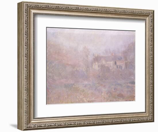 Houses at Falaise in the Fog, 1885-Claude Monet-Framed Giclee Print