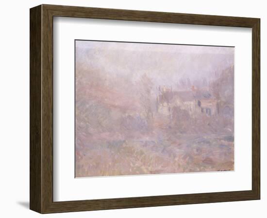 Houses at Falaise in the Fog, 1885-Claude Monet-Framed Giclee Print