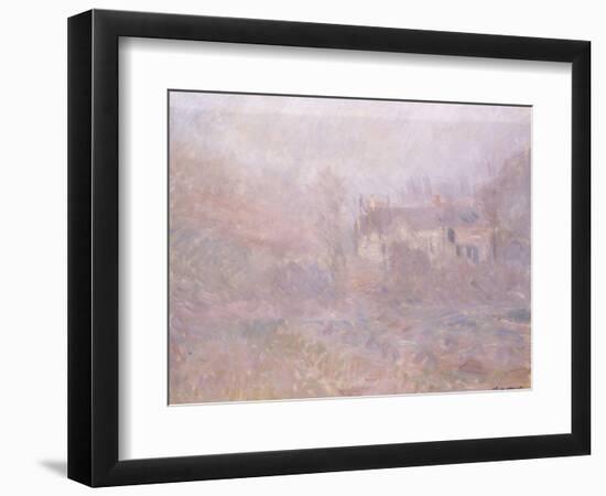 Houses at Falaise in the Fog, 1885-Claude Monet-Framed Giclee Print