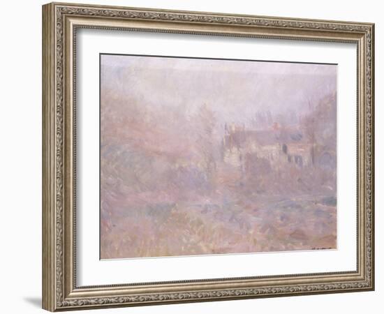 Houses at Falaise in the Fog, 1885-Claude Monet-Framed Giclee Print