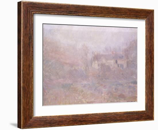 Houses at Falaise in the Fog, 1885-Claude Monet-Framed Giclee Print