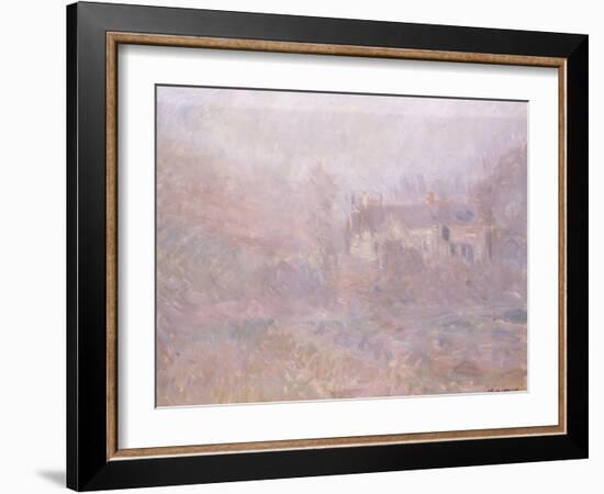 Houses at Falaise in the Fog, 1885-Claude Monet-Framed Giclee Print