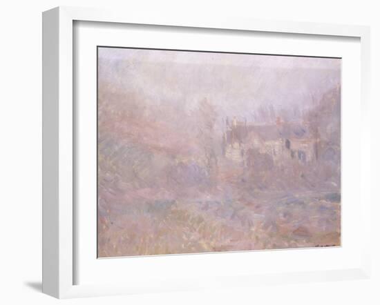 Houses at Falaise in the Fog, 1885-Claude Monet-Framed Giclee Print