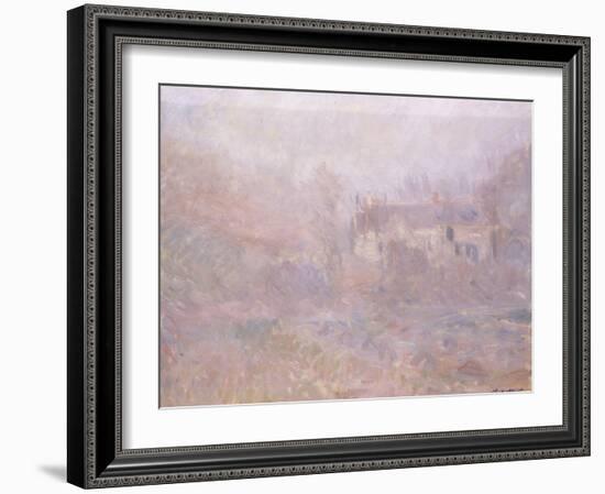 Houses at Falaise in the Fog, 1885-Claude Monet-Framed Giclee Print