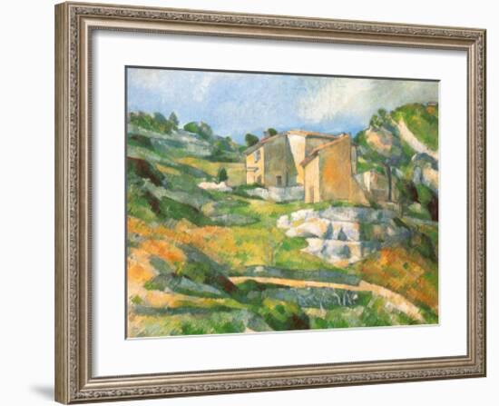 Houses At the Estaque-Paul Cézanne-Framed Art Print