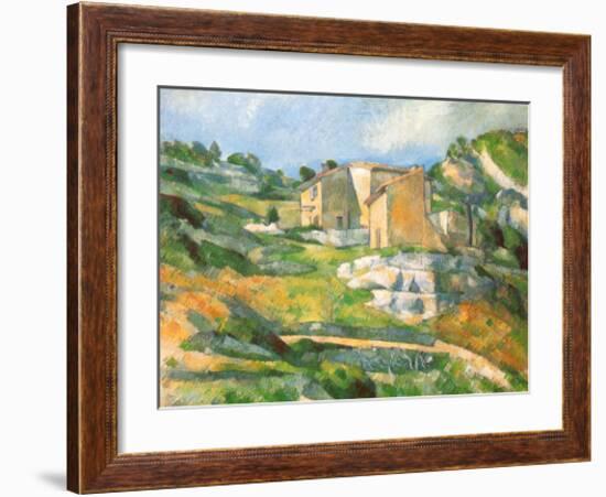 Houses At the Estaque-Paul Cézanne-Framed Art Print