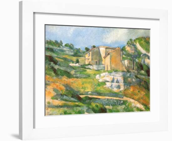 Houses At the Estaque-Paul Cézanne-Framed Art Print