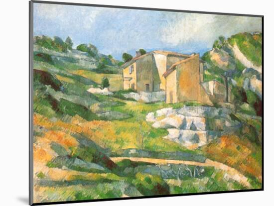 Houses At the Estaque-Paul Cézanne-Mounted Art Print