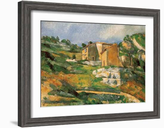 Houses at the Estaque-Paul Cézanne-Framed Art Print