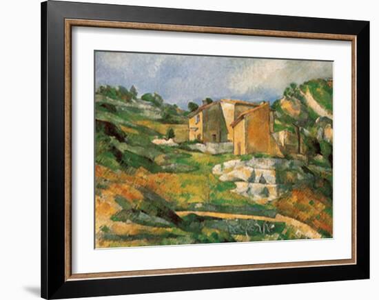 Houses at the Estaque-Paul Cézanne-Framed Art Print