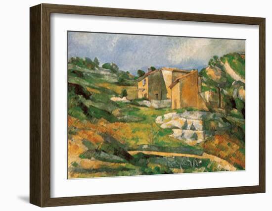 Houses at the Estaque-Paul Cézanne-Framed Art Print