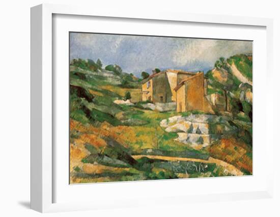 Houses at the Estaque-Paul Cézanne-Framed Art Print