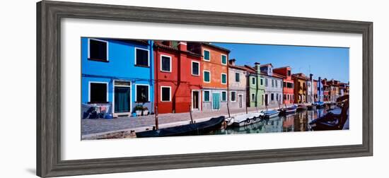 Houses at the Waterfront, Burano, Venetian Lagoon, Venice, Italy-null-Framed Photographic Print