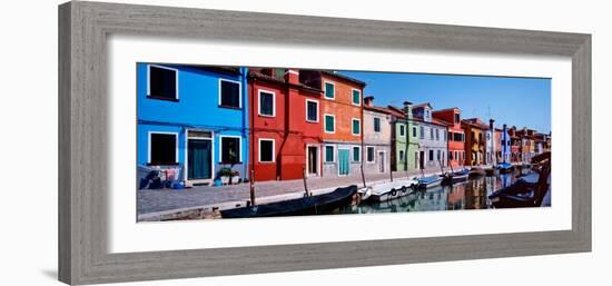 Houses at the Waterfront, Burano, Venetian Lagoon, Venice, Italy-null-Framed Photographic Print