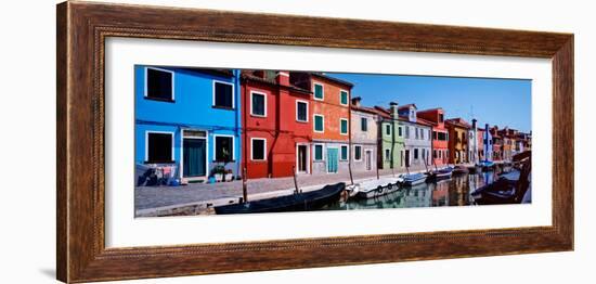 Houses at the Waterfront, Burano, Venetian Lagoon, Venice, Italy-null-Framed Photographic Print