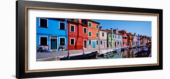 Houses at the Waterfront, Burano, Venetian Lagoon, Venice, Italy-null-Framed Photographic Print