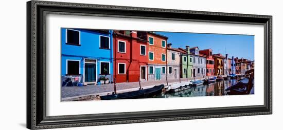 Houses at the Waterfront, Burano, Venetian Lagoon, Venice, Italy-null-Framed Photographic Print