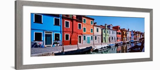 Houses at the Waterfront, Burano, Venetian Lagoon, Venice, Italy-null-Framed Photographic Print