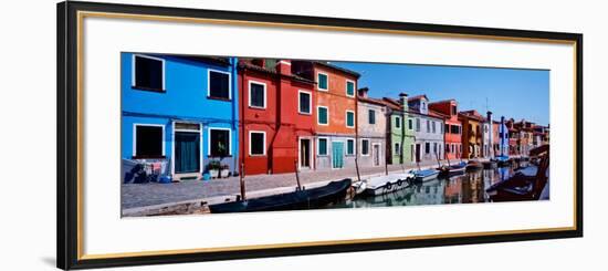 Houses at the Waterfront, Burano, Venetian Lagoon, Venice, Italy-null-Framed Photographic Print