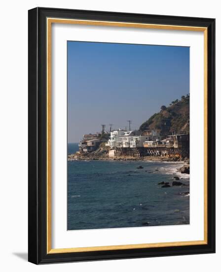 Houses at the Waterfront, Malibu, Los Angeles County, California, USA-null-Framed Photographic Print