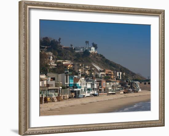 Houses at the Waterfront, Malibu, Los Angeles County, California, USA-null-Framed Photographic Print