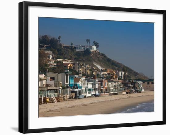 Houses at the Waterfront, Malibu, Los Angeles County, California, USA-null-Framed Photographic Print