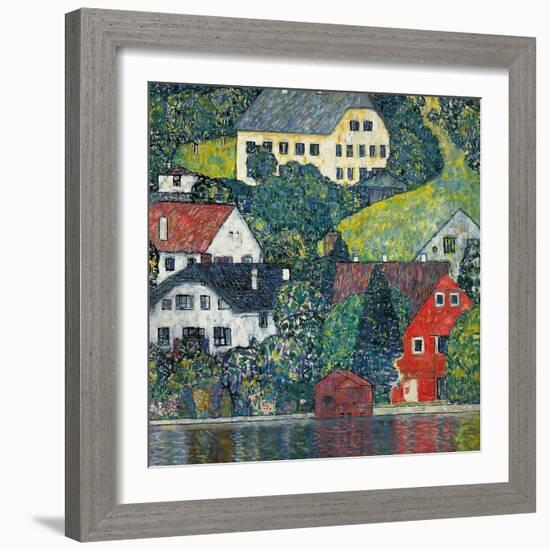 Houses at Unterach on the Attersee, C.1916-Gustav Klimt-Framed Giclee Print