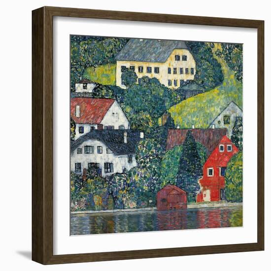 Houses at Unterach on the Attersee, C.1916-Gustav Klimt-Framed Giclee Print