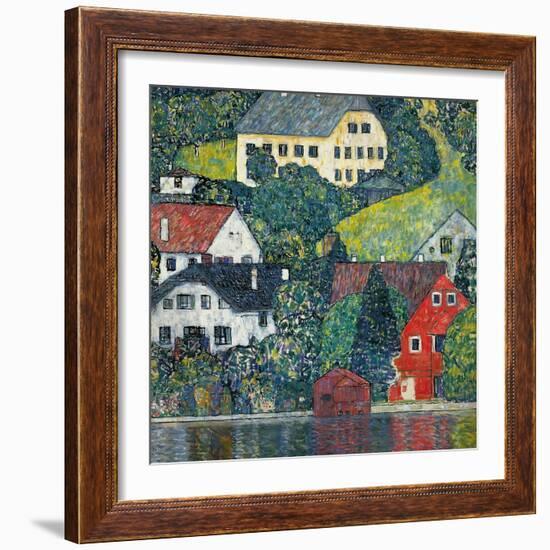 Houses at Unterach on the Attersee, C.1916-Gustav Klimt-Framed Giclee Print