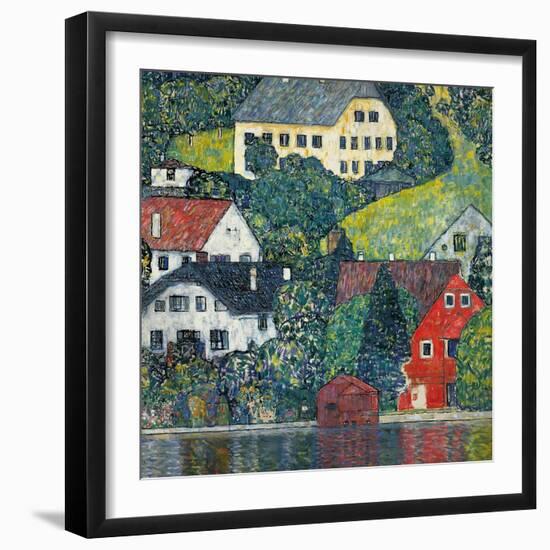 Houses at Unterach on the Attersee, C.1916-Gustav Klimt-Framed Giclee Print