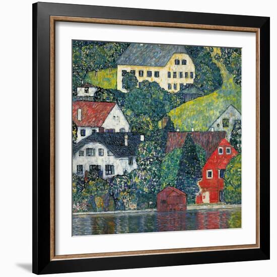 Houses at Unterach on the Attersee, C.1916-Gustav Klimt-Framed Giclee Print