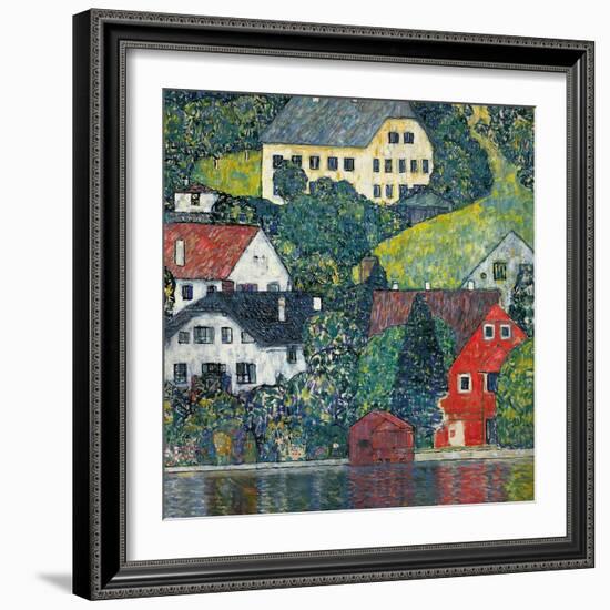 Houses at Unterach on the Attersee, C.1916-Gustav Klimt-Framed Giclee Print