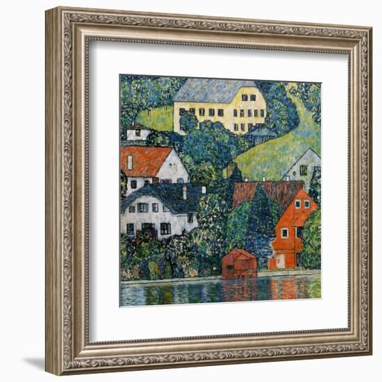 Houses at Unterach on the Attersee-Gustav Klimt-Framed Giclee Print