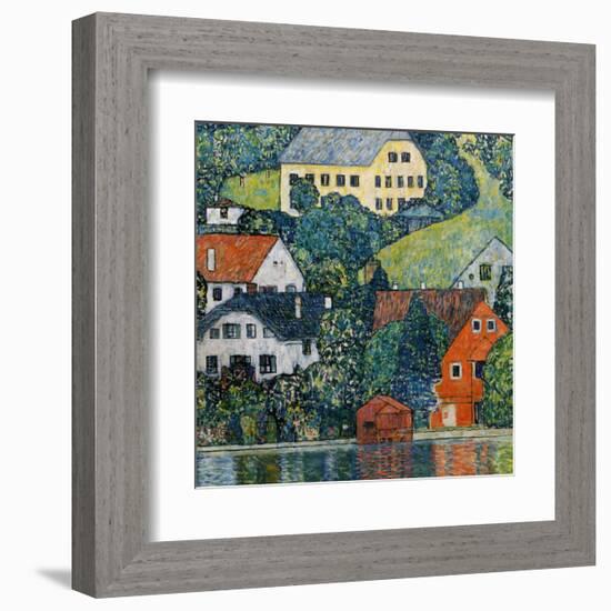 Houses at Unterach on the Attersee-Gustav Klimt-Framed Giclee Print