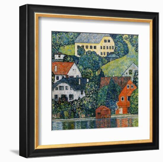 Houses at Unterach on the Attersee-Gustav Klimt-Framed Giclee Print