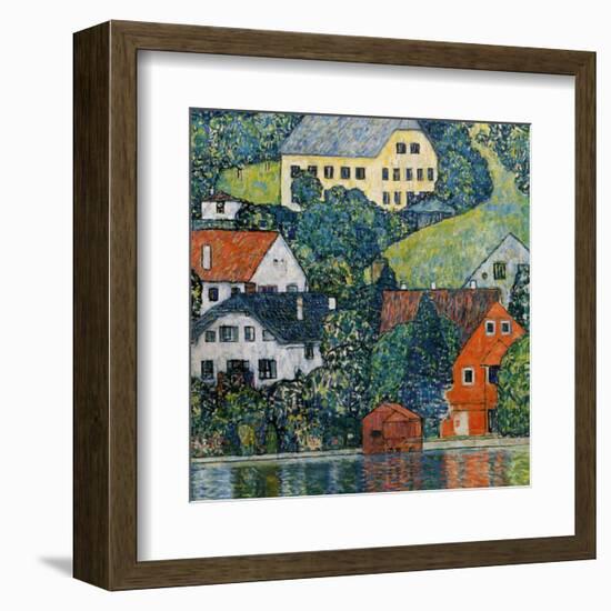 Houses at Unterach on the Attersee-Gustav Klimt-Framed Giclee Print