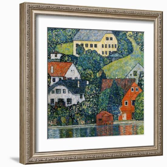 Houses at Unterach on the Attersee-Gustav Klimt-Framed Giclee Print