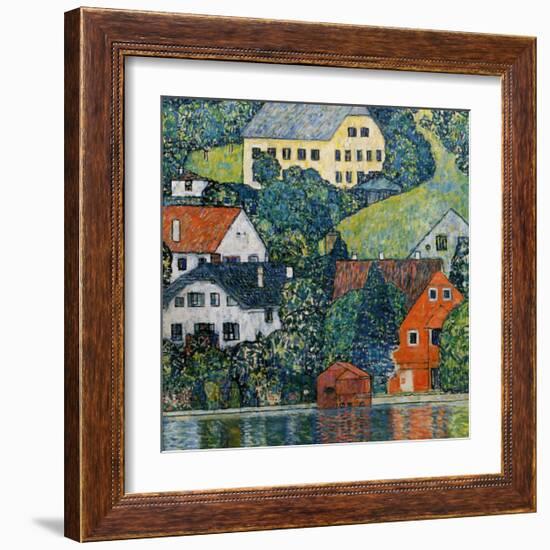Houses at Unterach on the Attersee-Gustav Klimt-Framed Giclee Print