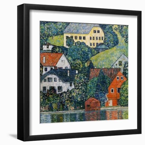 Houses at Unterach on the Attersee-Gustav Klimt-Framed Giclee Print