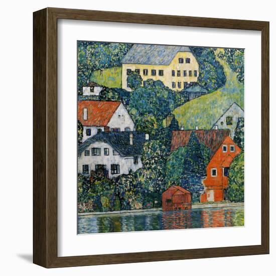 Houses at Unterach on the Attersee-Gustav Klimt-Framed Giclee Print